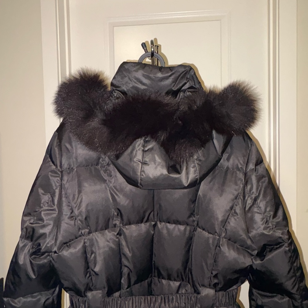 1 Madison Luxe Women's Down-Filled Coat with Front Vestee Black Size Large - Picture 11 of 13